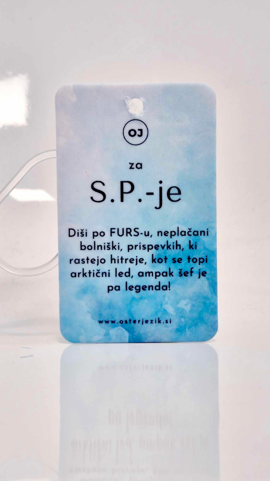 Dišeča obešanka "ZA S.P.-je" (tropski vonj)