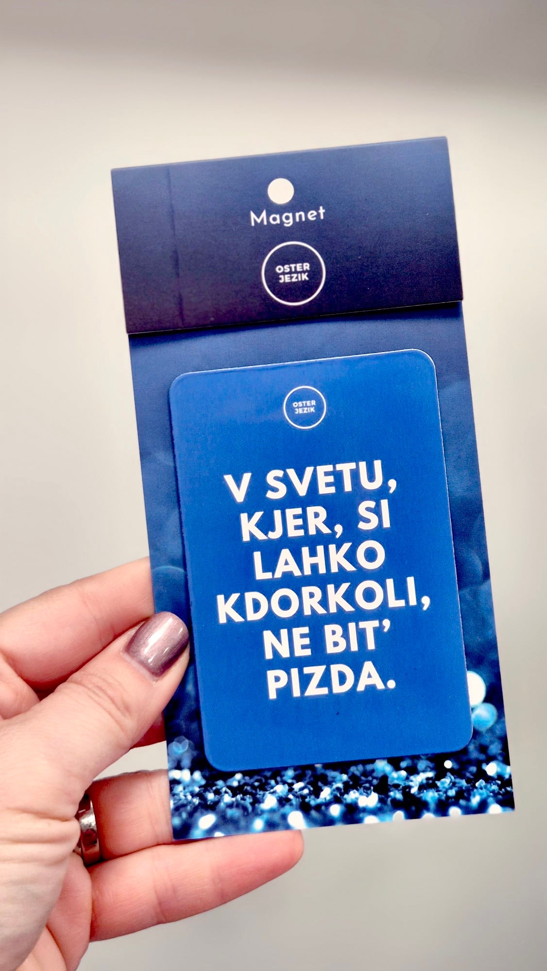 Magnet V SVETU, KJER SI LAHKO KDORKOLI..., modre barve