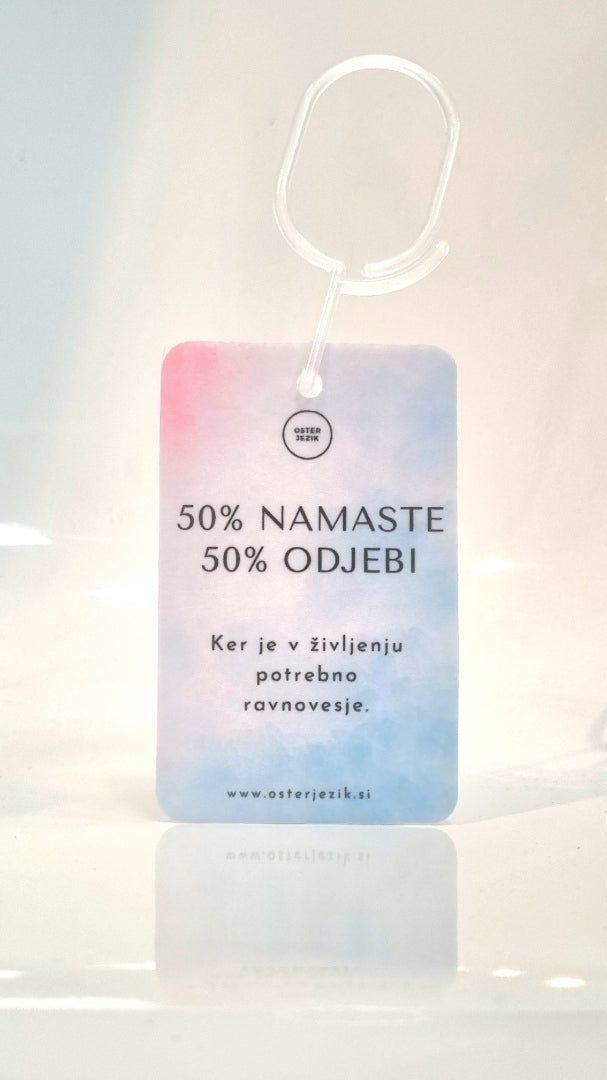 Dišeča obešanka "50% NAMASTE 50% ODJEBI" (pomaranča)